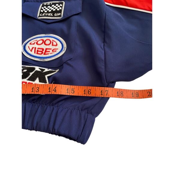 Helium Moto Wear Cropped Patch Jacket Racing Sports Athletic Grunge Punk - Picture 9 of 12